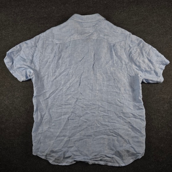 Tommy Bahama Mens Blue Linen Short Sleeve Button Down Shirt Breathable Size L - Picture 4 of 12